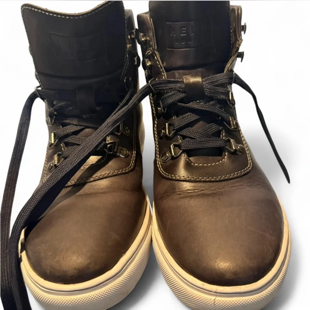 Helm Navy Leather “The Charlie” Ankle High Boots Sz 8.5M